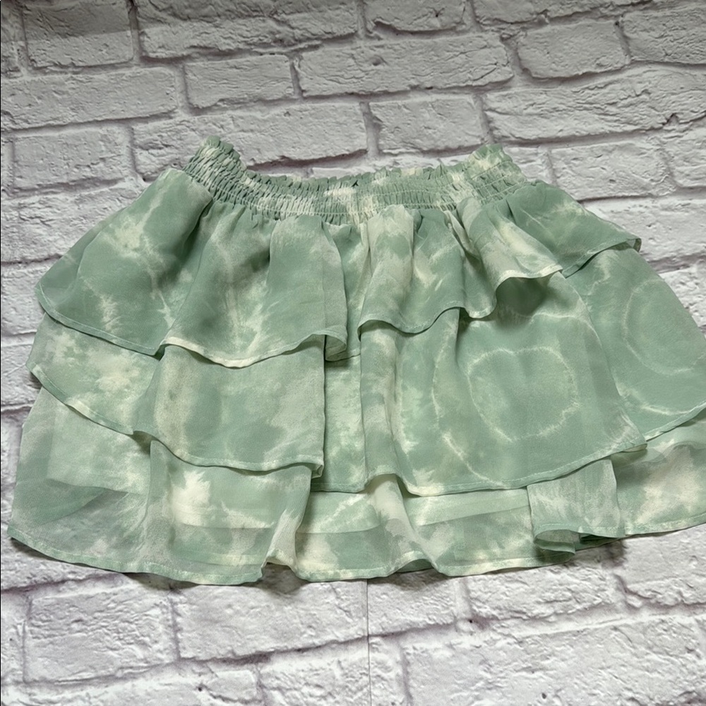 H & M girls Mint Green Tiered Skirt